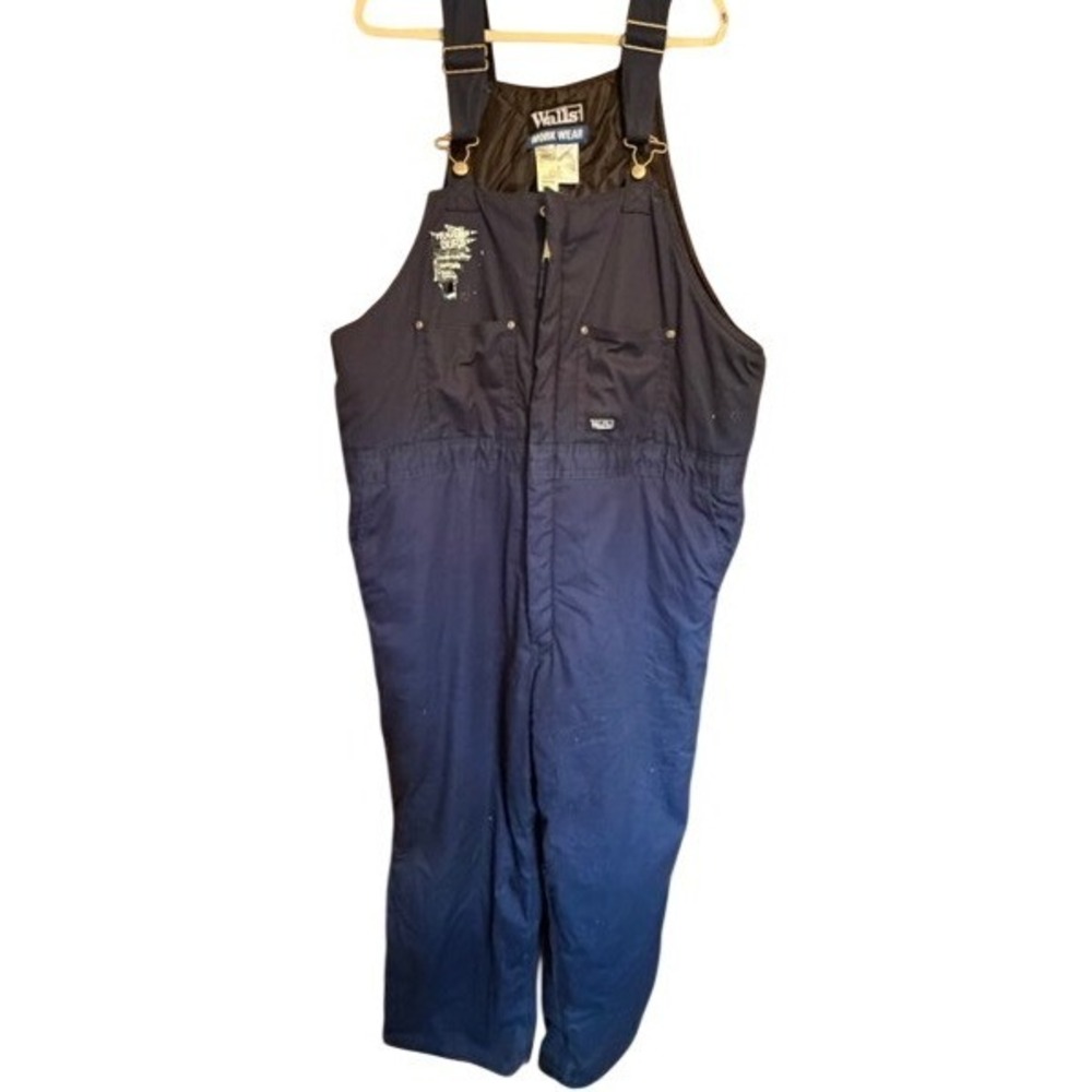 Walls Workwear Mens Navy Blue Insulated Rugged Dura Bib Overalls Quilt Lined 2XL